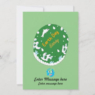 Earth Day Birthday Custom Holiday Card