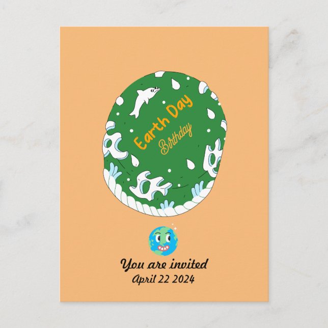 Earth Day Birthday Custom Postcard (Front)