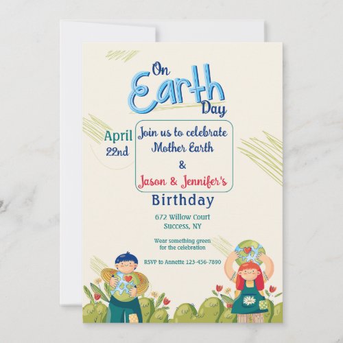 Earth Day Birthday Party Invitation