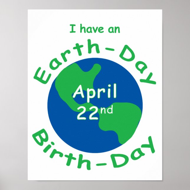 Earth Day Birthday Poster (Front)