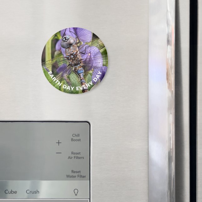 Earth Day Blue-Eyed Darner Dragonfly on Flower Magnet (In Situ (Fridge))