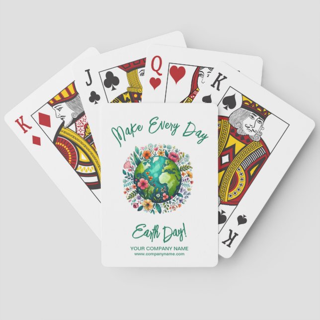 Earth Day Business Company Poker Cards (Back)