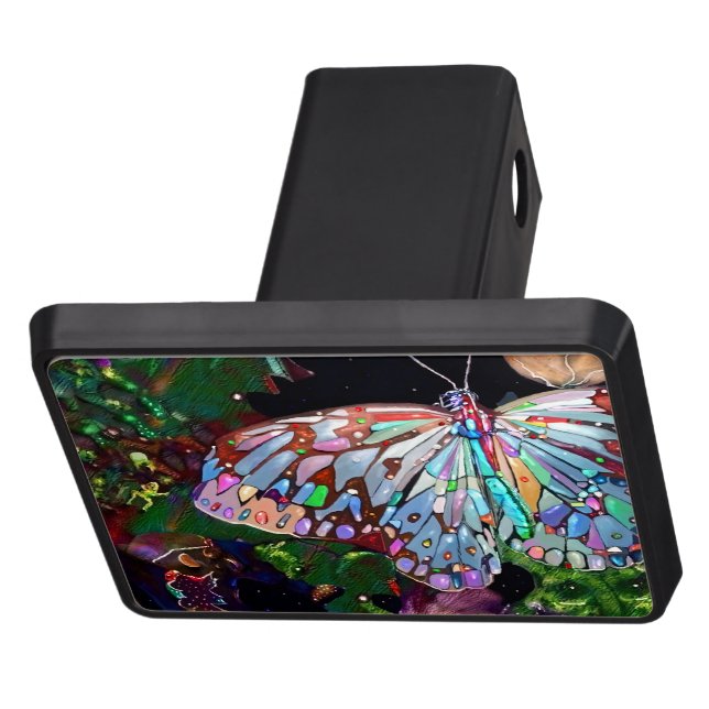 Earth Day Butterfly Trailer Hitch Cover (Top)