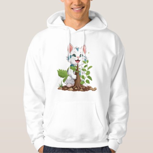Earth Day Cat Norwegian Forest Design Paws for P Hoodie