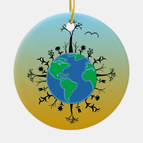 Earth Day Ceramic Ornament