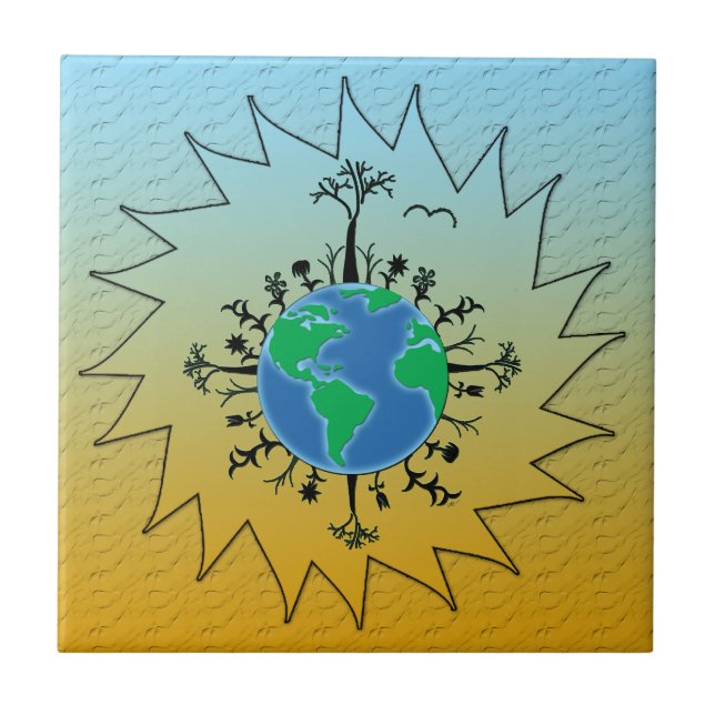 Earth Day Ceramic Tile (Front)