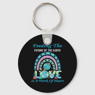 Earth Day Chef Lunch Lady Feeding Is A Work Of Hea Keychain