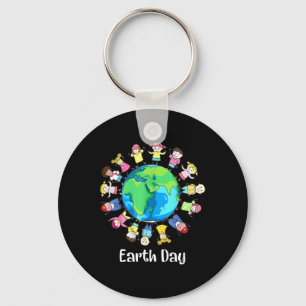 Earth Day Children Around The World Planet Save Keychain