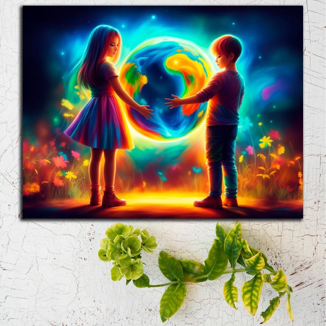 Earth day children World environmental nature Postcard (Creator Uploaded)