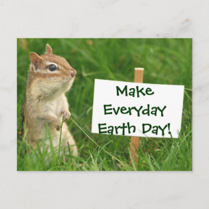 Earth Day Chipmunk Postcard