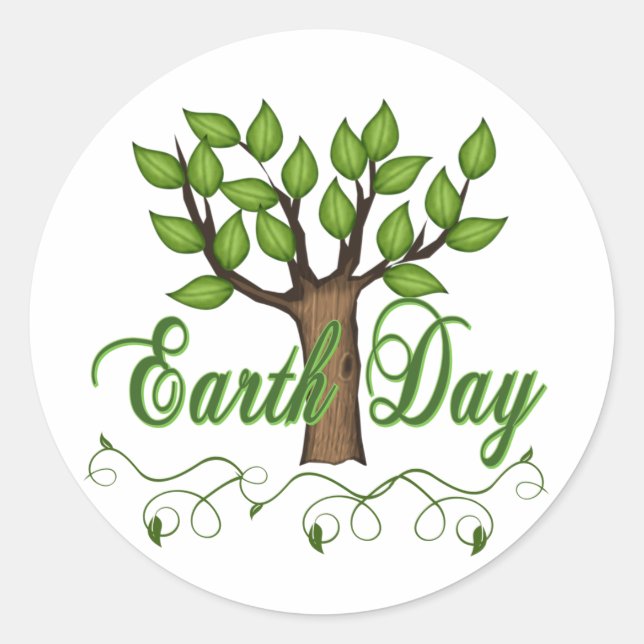 Earth Day Classic Round Sticker (Front)