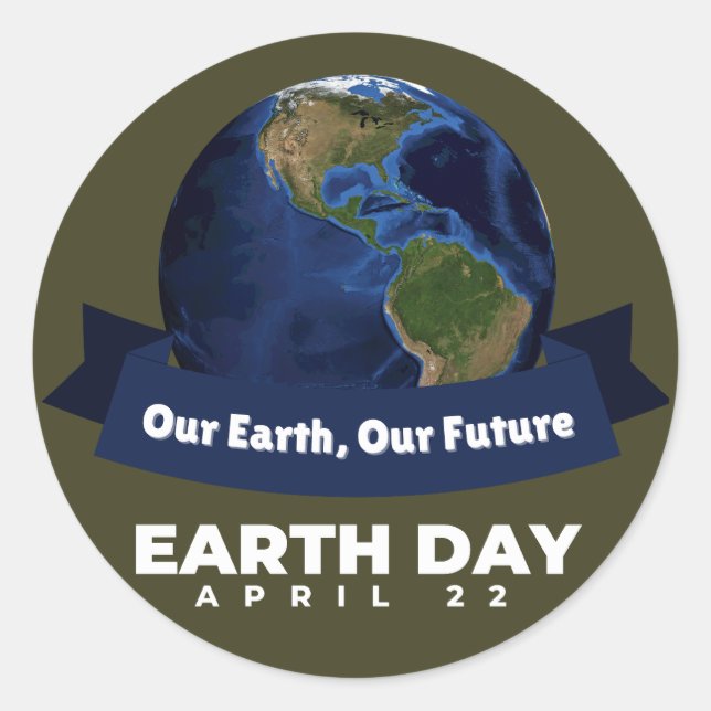 Earth Day  Classic Round Sticker (Front)