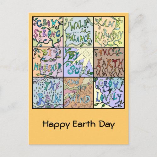 earth day collage postcard