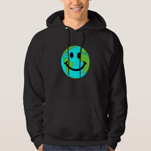 Earth Day Cute Earth Smile April 22nd Environmenta Hoodie