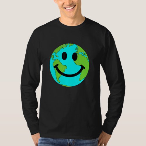 Earth Day Cute Earth Smile April 22nd Environmenta T_Shirt