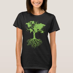 Earth Day  Cute World Map Tree Pro Environment Pla T-Shirt