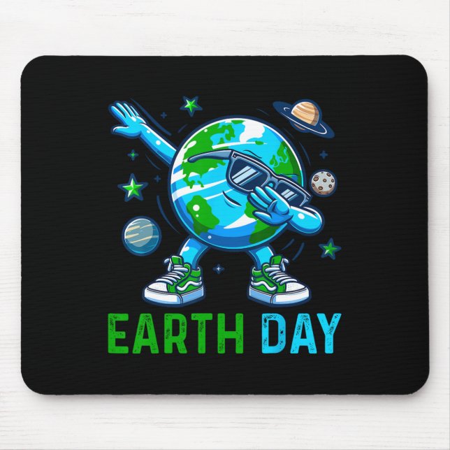 Earth Day Dabbing Earth Planet Environmentalist  Mouse Pad (Front)