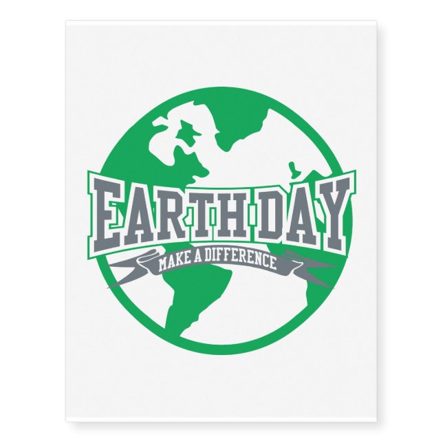 Earth Day Difference Temporary Tattoos (Front)