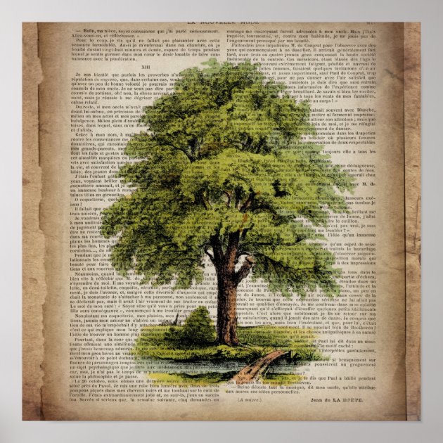 Earth Day ECO dictionary prints vintage oak tree | Zazzle