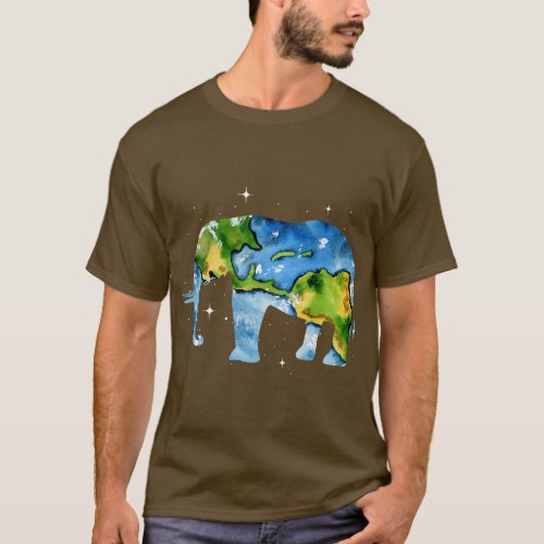 Earth Day Elephant planet Art Save the Planet T_Shirt