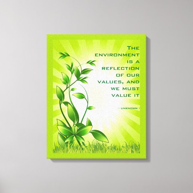 Earth Day Environment Modern Nature Green Climate Canvas Print (Front)