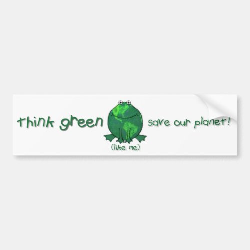 Earth Day Environmental Frog Bumper Sticker