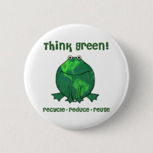 Earth Day Environmental Frog Pinback Button