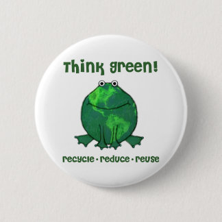 Earth Day Environmental Frog Pinback Button