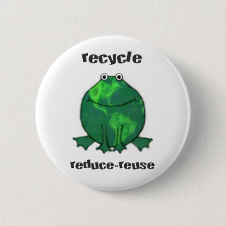 Earth Day Environmental Frog Pinback Button