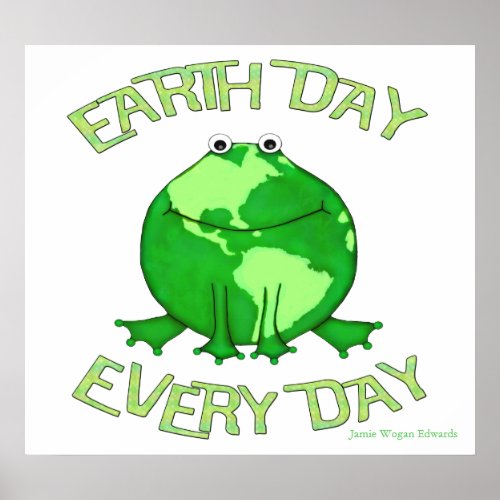 Earth Day Environmental Frog Poster