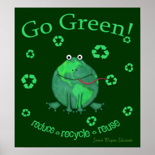 Earth Day Environmental Frog Poster
