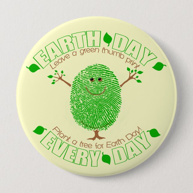 Earth Day Environmental Pinback Button (Front)