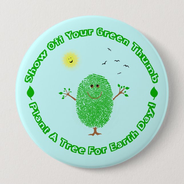 Earth Day Environmental Pinback Button (Front)