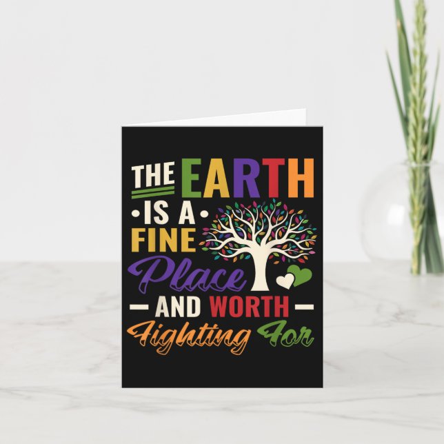 Earth Day Environmental Protection Stop Global War Card (Front)
