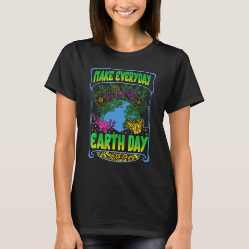 Earth Day Environmental Save Flower Planet Protect T_Shirt