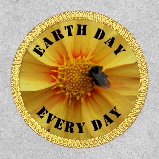 Earth Day Every Day Bee on Flower Ecology Patch