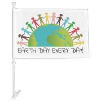 Earth Day Every Day Car Flag