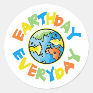 Earth Day Every Day Classic Round Sticker
