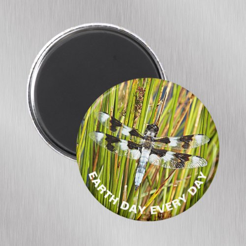 Earth Day Every Day Common Whitetail Dragonfly Magnet