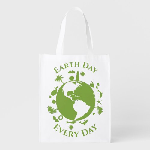 Earth Day Every Day Eco Reusable Grocery Bag
