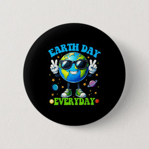 Earth day every day environment recycle planet men button