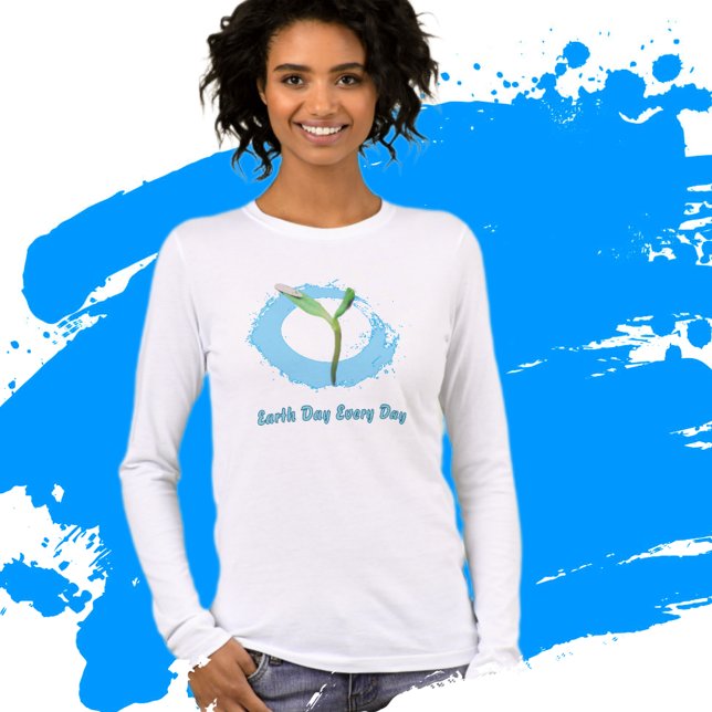 Earth Day Every Day Environmental Awareness Tri-Blend Shirt (Eco-friendly themed design for nature lovers.)