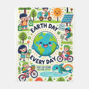 Earth Day Every Day Fleece Blanket