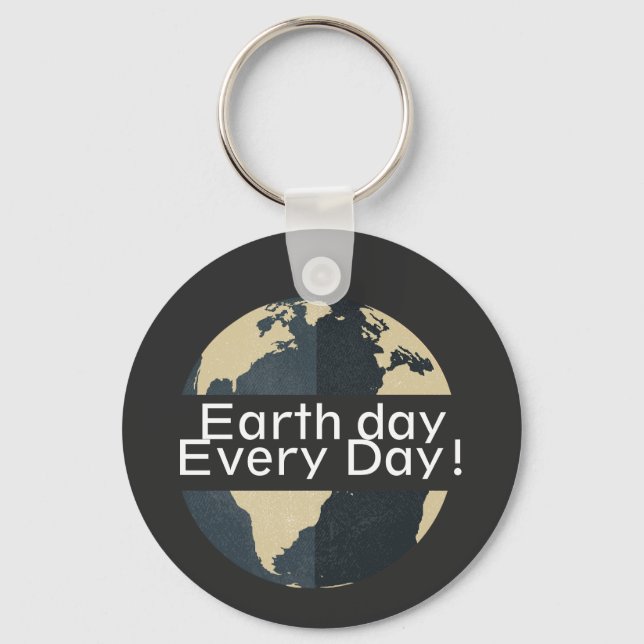 earth day every day, go green, Save Our Planet Keychain (Front)
