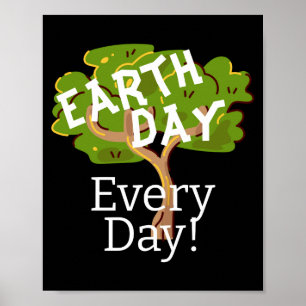 Earth Day Every Day Go Green Save Our Planet T Shi Poster