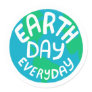 EARTH DAY EVERY DAY Handlettered Planet  Classic Round Sticker