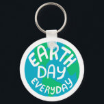 EARTH DAY EVERY DAY Handlettered Planet  Keychain<br><div class="desc">Decorate your outfit with this cool art button. Makes a great  gift! You can customize it and add text too. Check my shop for lots more colors and patterns! Let me know if you'd like something custom too.</div>