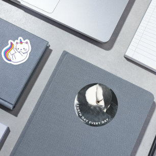 Earth Day Every Day Horned Puffin Photo Classic Round Sticker