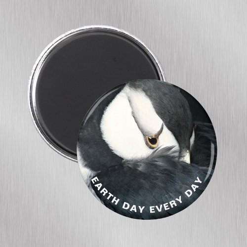 Earth Day Every Day Horned Puffin Photo Magnet