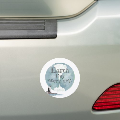 Earth Day Every Day Penguin Car Magnet